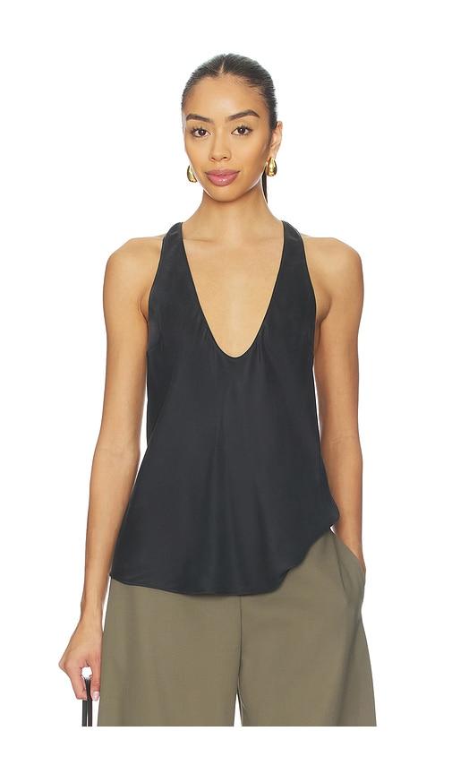 eaves vivian silk top in black. - size l (also in s, m)