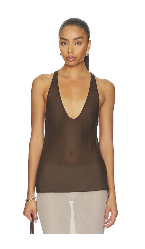 eaves vivian top in chocolate. - size l (also in s, m, xl)