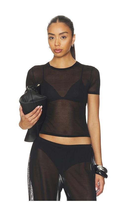 eaves wrenley knit tee in black. - size m (also in xs, s, xl)