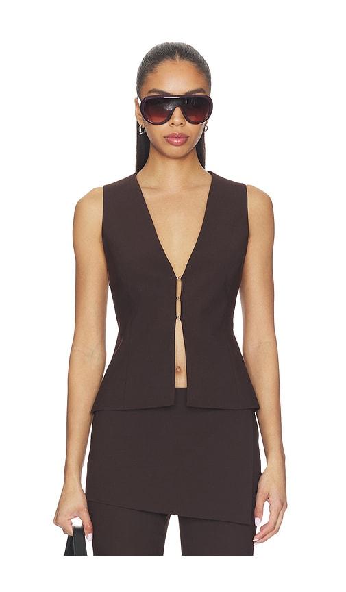 eaves x jasmine tookes jade vest top in brown. - size l (also in xxs, xs, s, m, xl)
