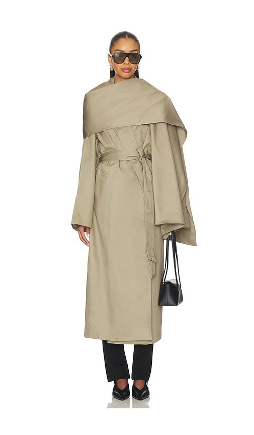 eaves yuna trench coat in beige. - size l (also in s)