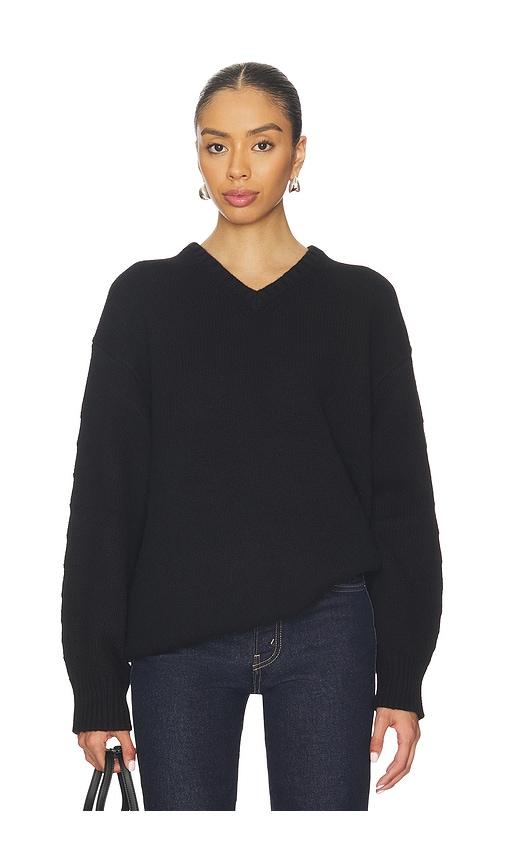 eaves zelia v-neck sweater in black. - size xs (also in xxs)