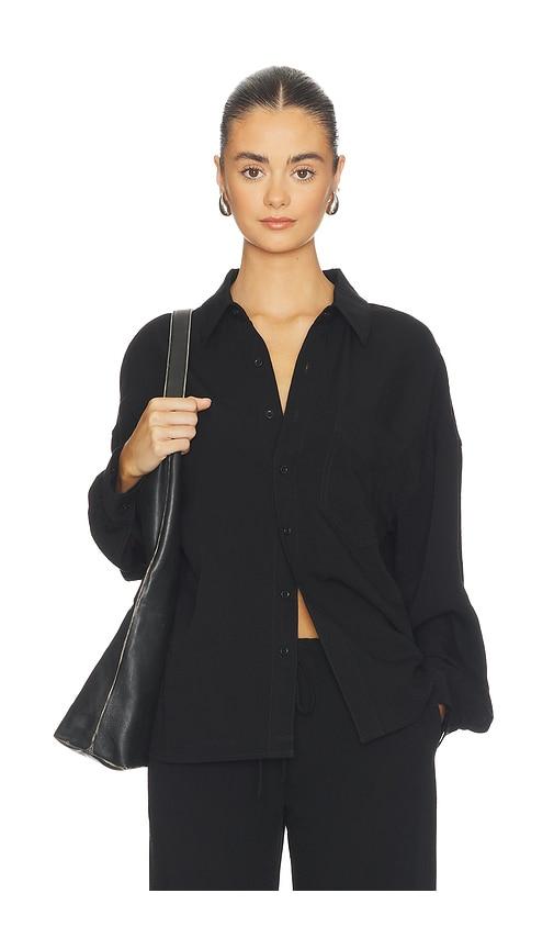 eb denim adeline button down shirt in black. - size s (also in xs)