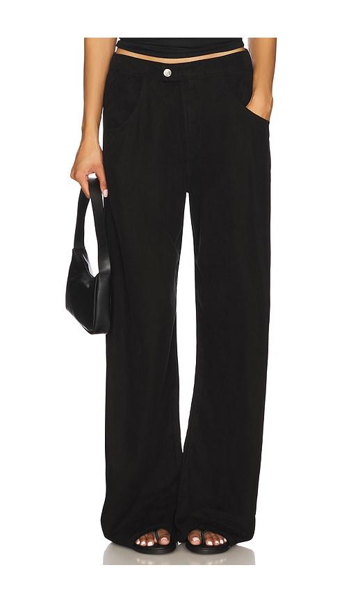 eb denim eddie bowed linen pant in black. - size s (also in xs)