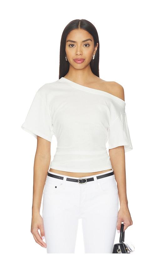 eb denim elena off the shoulder tee in white. - size l (also in m, s, xs)