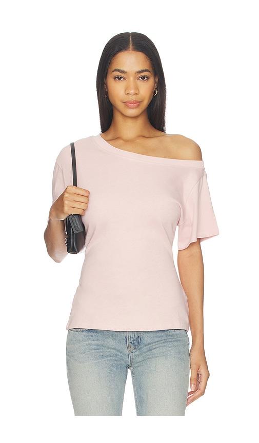 eb denim elena off the shoulder top in pink. - size l (also in xs, s, m)