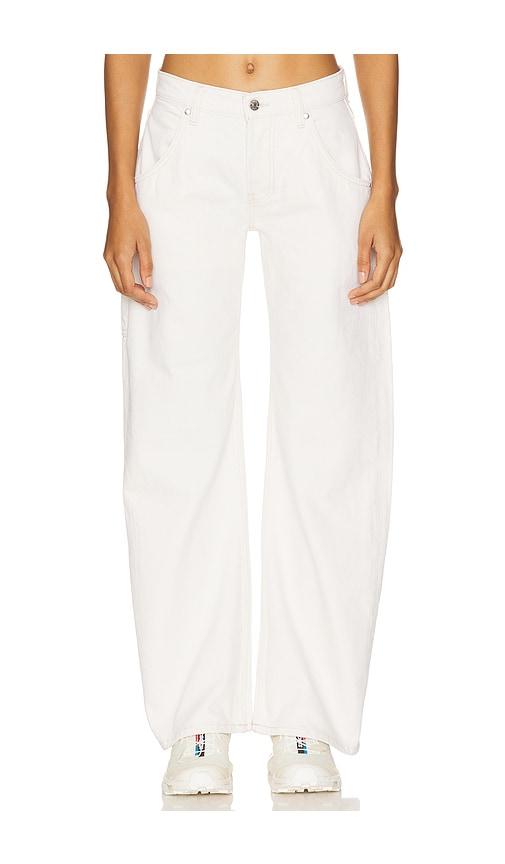 eb denim enzo mid rise carpenter wide leg jeans in white. - size 25 (also in 26, 27)