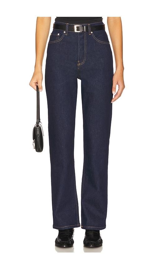 eb denim high rise straight jean in blue. - size 23 (also in 25, 26, 27, 28)