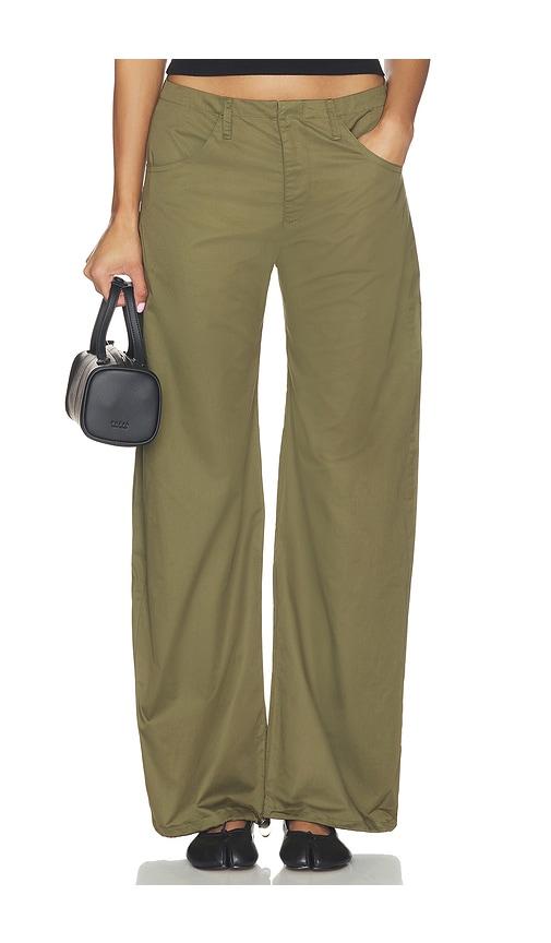 eb denim isla cinch pant in olive. - size l (also in s)