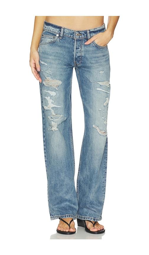 eb denim low rise baggy jeans in blue. - size 26 (also in 27, 28)