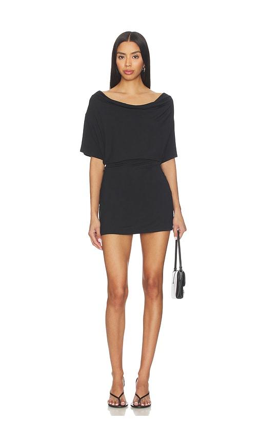 eb denim madeo cowl neck dress in black. - size l (also in m, s, xs)