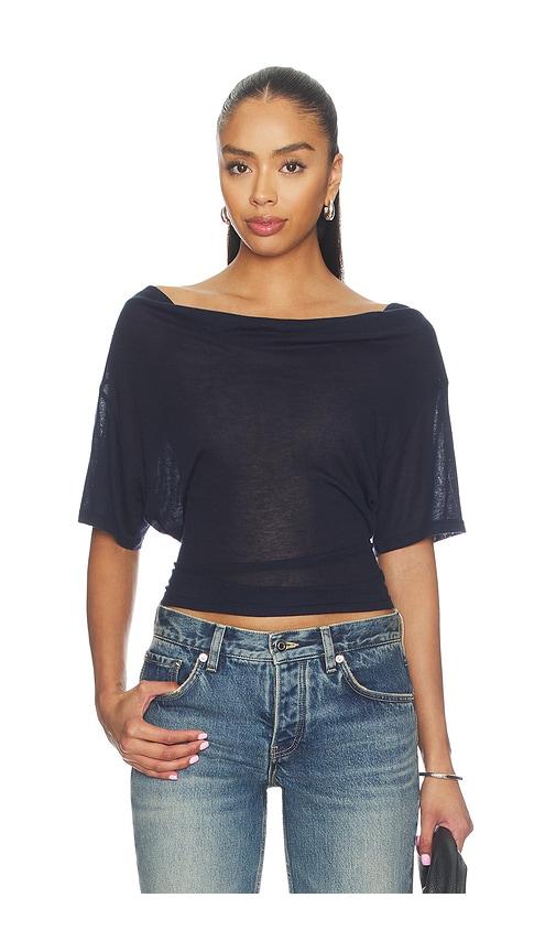 eb denim madeo cowl neck tee in navy. - size l (also in m, s, xs)