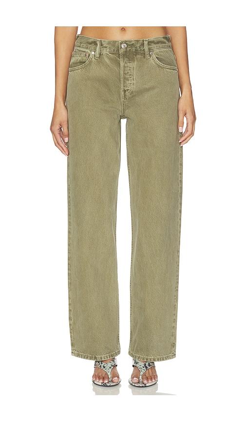eb denim mid rise baggy jeans in sage. - size 24 (also in 25, 26, 28)