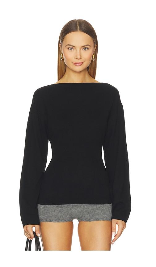 eb denim millie boat neck sweater in black. - size l (also in m)