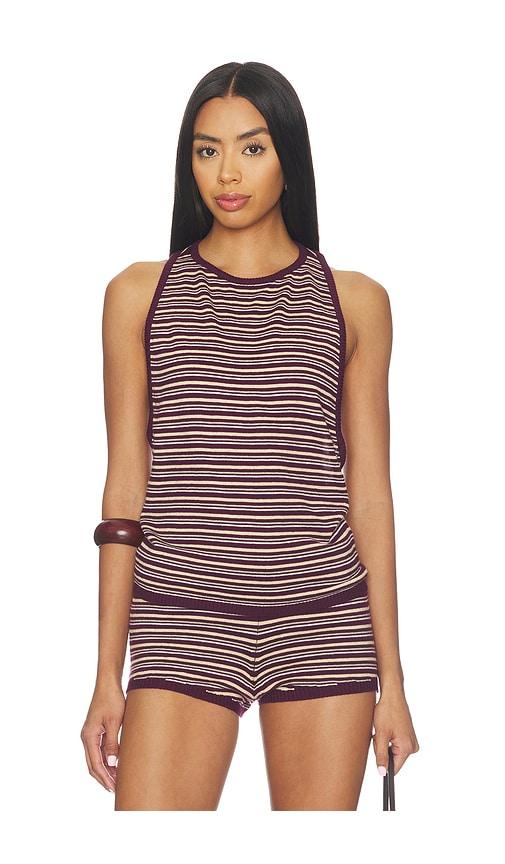 eb denim romy knit racer tank top in purple. - size m (also in xs, s)
