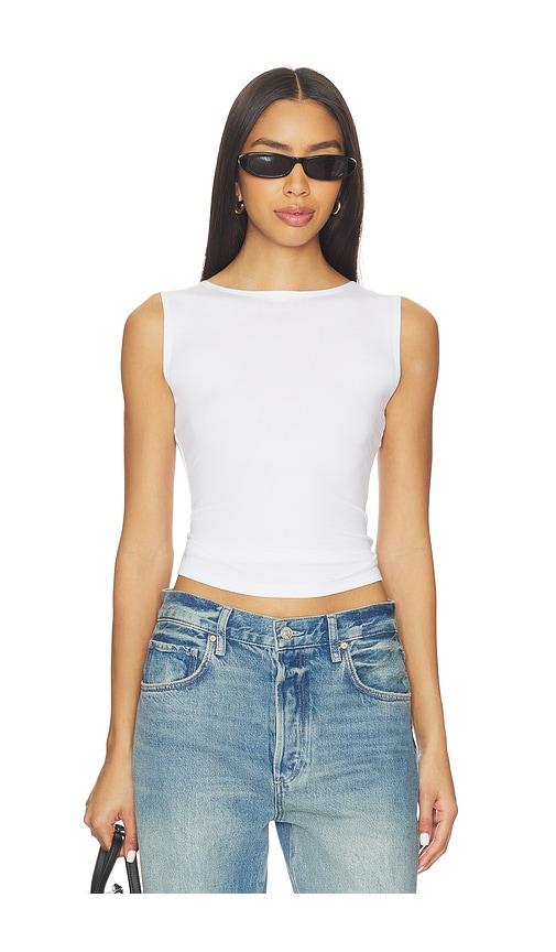 eb denim south beverly tank top in white. - size l (also in m)