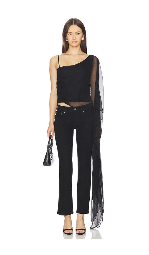 eb denim tess layered top in black. - size m (also in s)