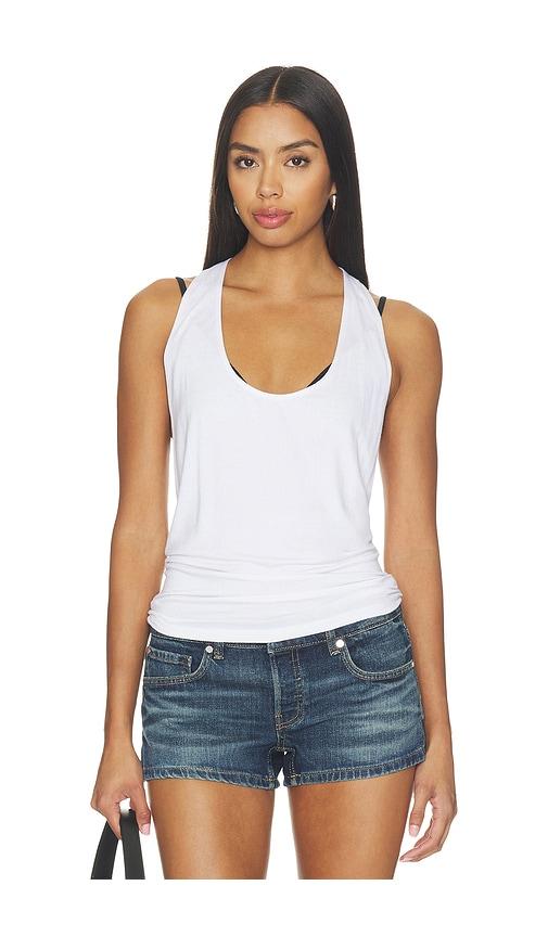 eb denim valley racer tank in white. - size l (also in xs, s, m)