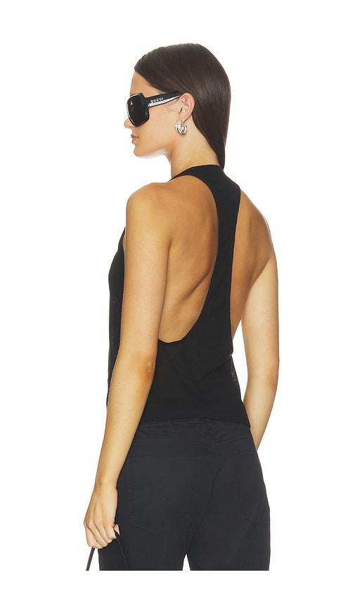 eb denim valley sheer racer tank top in black. - size m (also in xs, s)