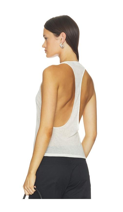 eb denim valley sheer racer tank top in white. - size m (also in s)