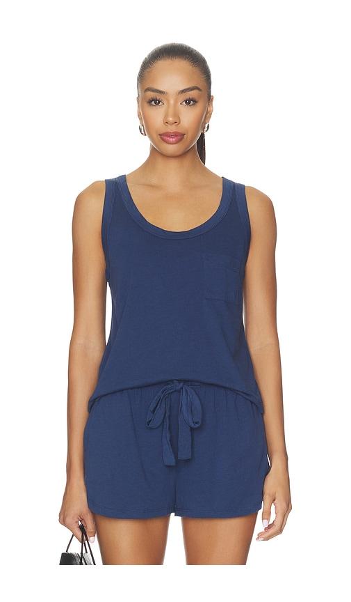 eberjey aloe infused cotton the tank top in navy. - size l (also in xs, s, m, xl)