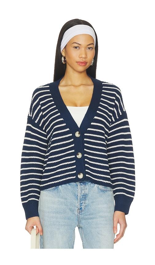 eberjey fine gauge cropped cardigan in navy. - size l (also in xs, s, m, xl)
