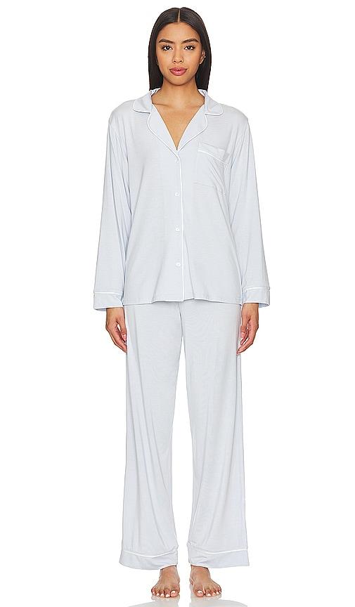 eberjey gisele long pj set in baby blue. - size m (also in xs, s, l, xl)