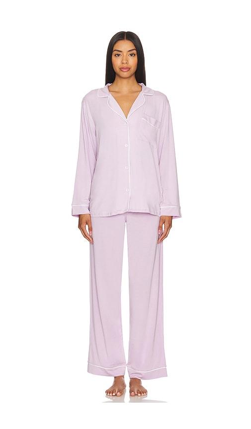 eberjey gisele long pj set in lavender. - size l (also in m, xl, xs)