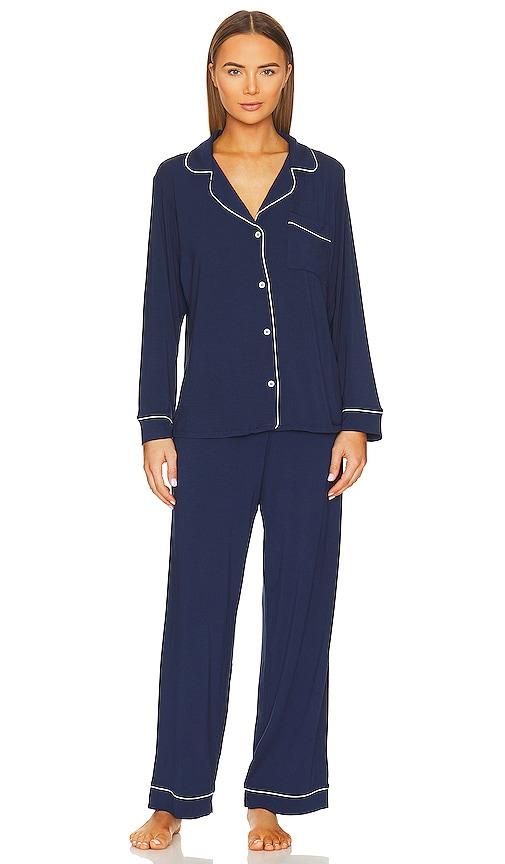 eberjey gisele long pj set in navy. - size l (also in xs, s, m, xl)