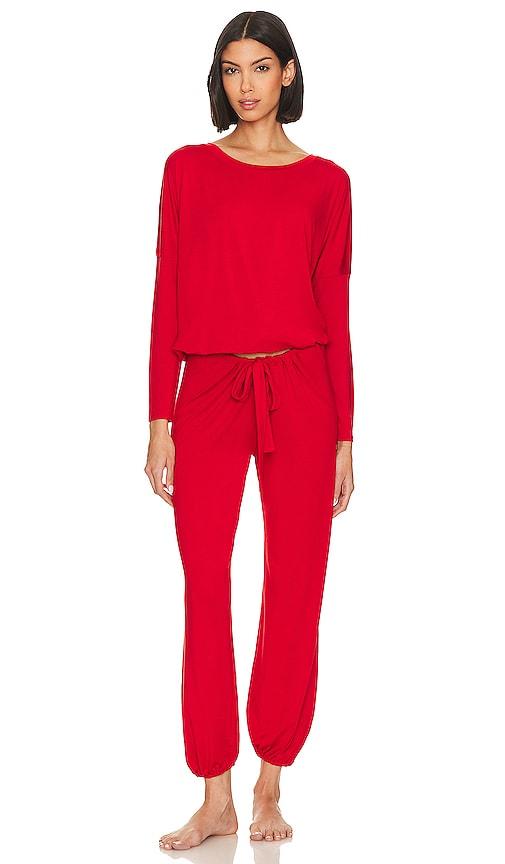 eberjey gisele slouchy pajama set in red. - size l (also in m, xl)