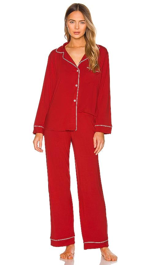 eberjey gisele the long pj set in red. - size l (also in xs, xl)