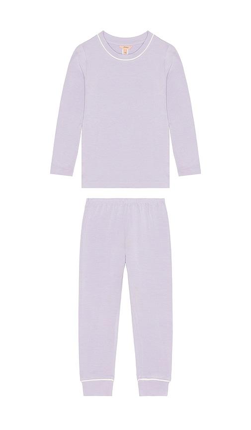 eberjey kids printed long pj in lavender. - size 4 (also in 6)