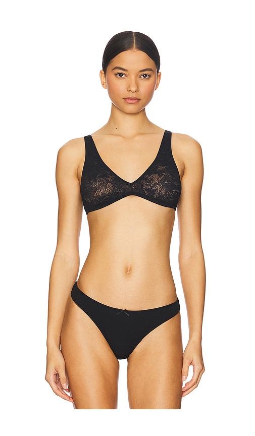 eberjey pima thong in black. - size l/xl (also in xs/s, m/l)