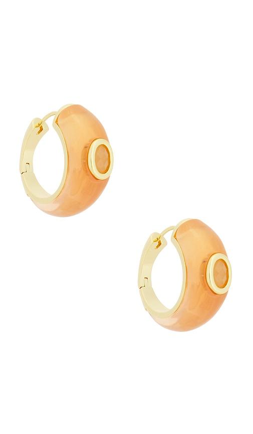 eddie borgo callie hoop earrings in metallic gold.