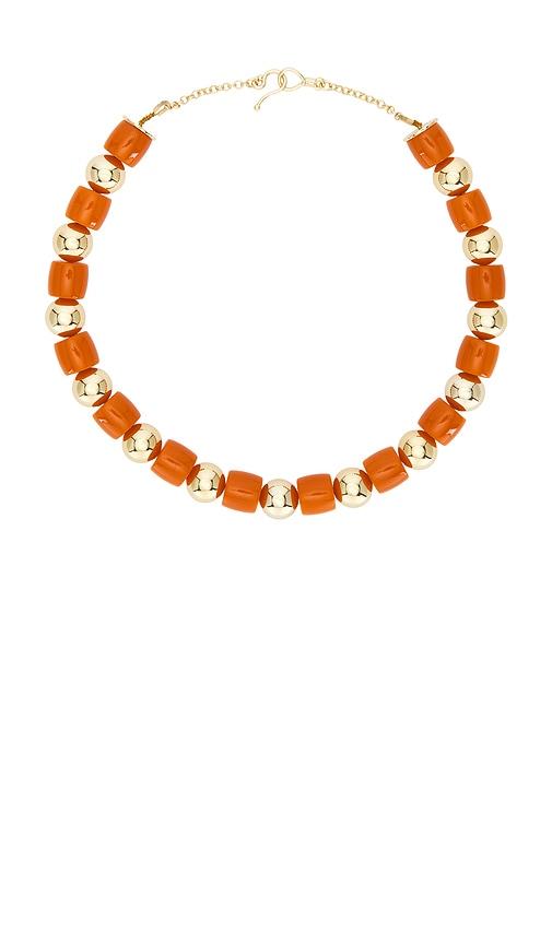 eddie borgo marcy necklace in orange,metallic gold.