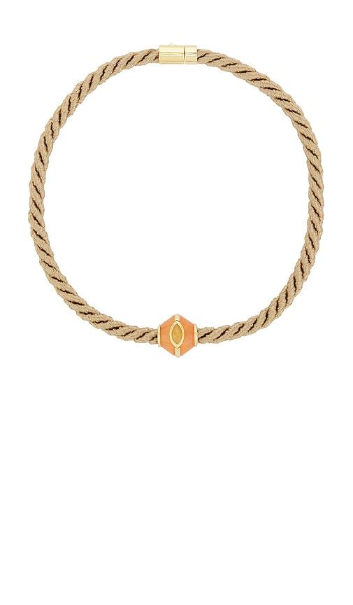 eddie borgo marquise inlaid honeycomb pendant in metallic gold.