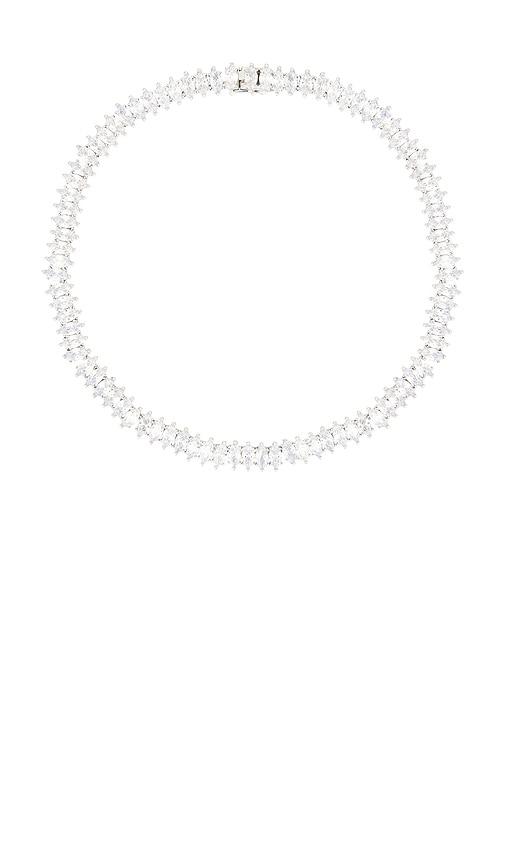 eddie borgo marquise riviera necklace in metallic silver.