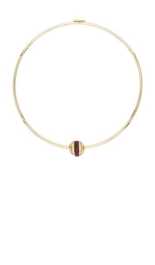 eddie borgo pavã© lenox collar necklace in metallic gold.