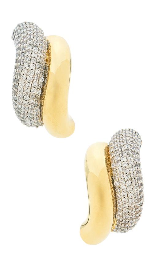 eddie borgo pavã© two tone torsade stud earrings in metallic silver, metallic gold.