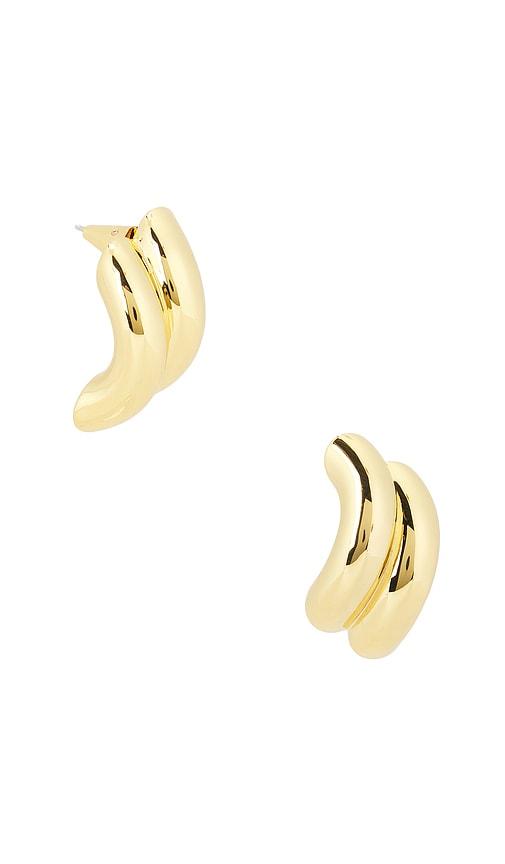 eddie borgo torsade stud earrings in metallic gold.
