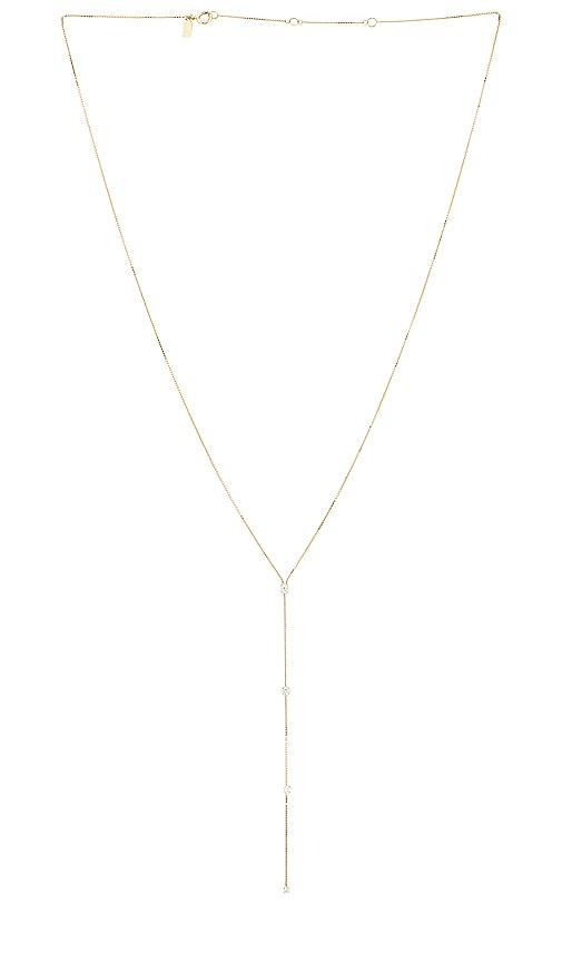ef collection diamond callae lariat necklace in metallic gold.