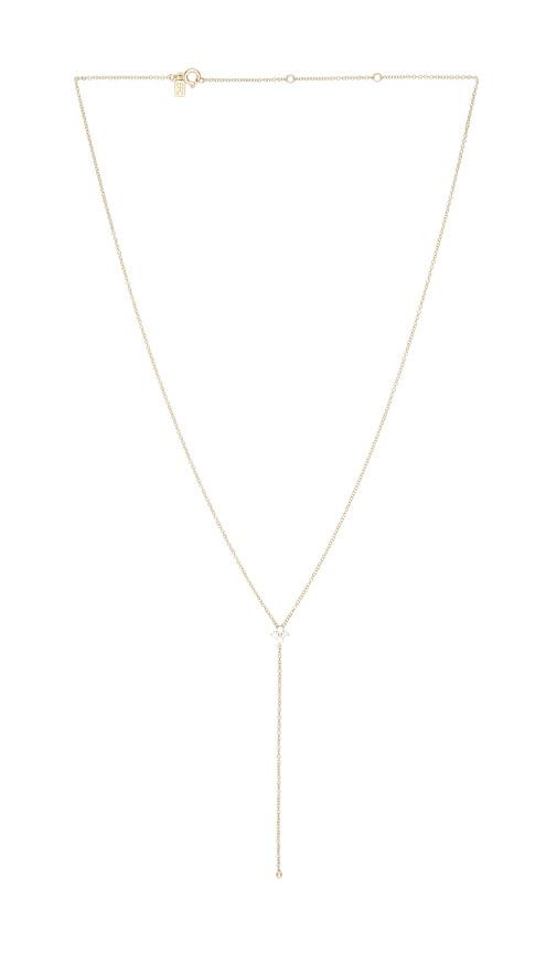 ef collection diamond fleur lariat in metallic gold.