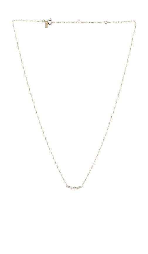 ef collection full cut diamond arc necklace in metallic gold.