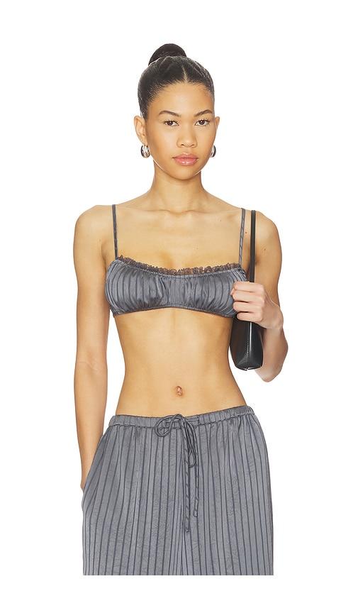elce aries bralette in charcoal. - size l (also in m, s, xs)