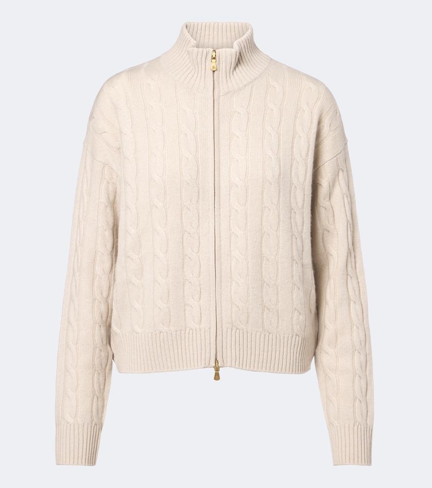eleventy cable-knit cashmere zip-up sweater