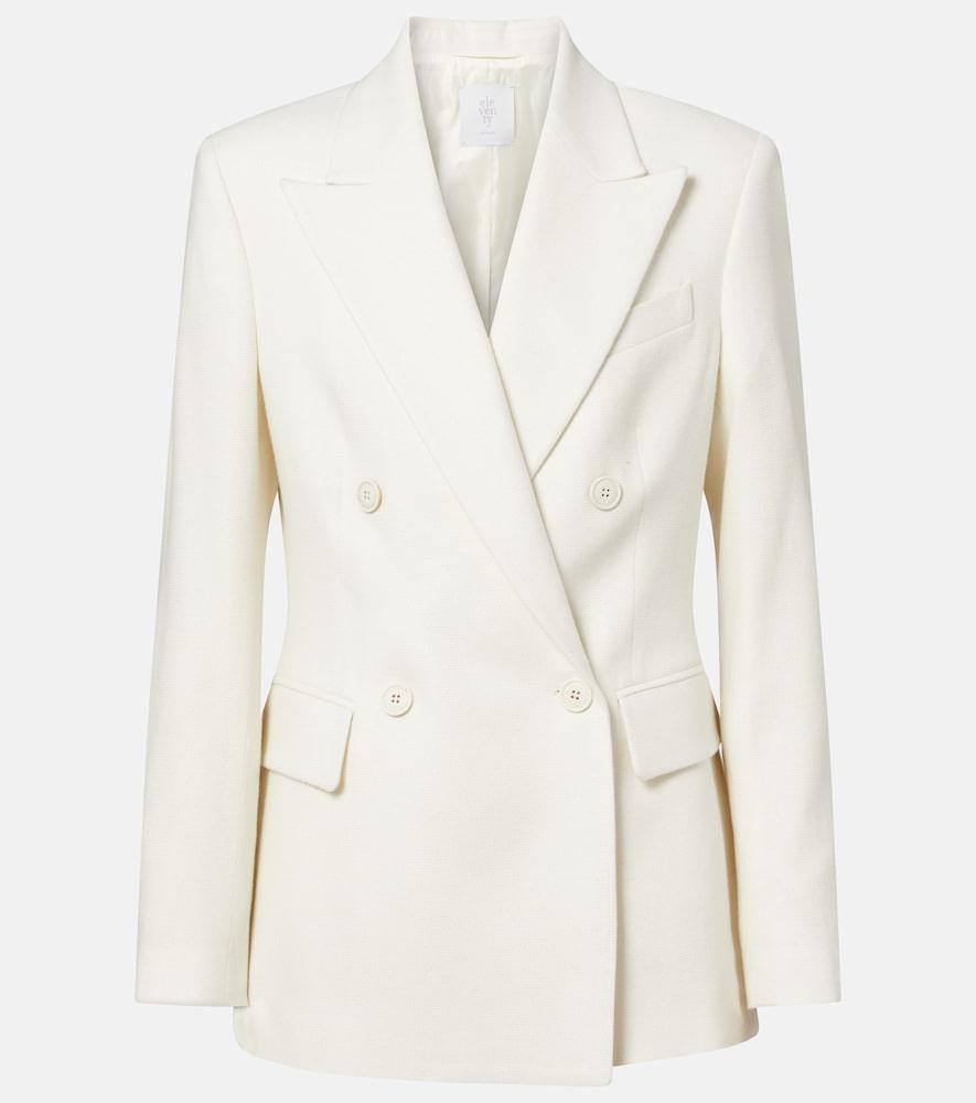 eleventy double-breasted wool and cashmere blazer
