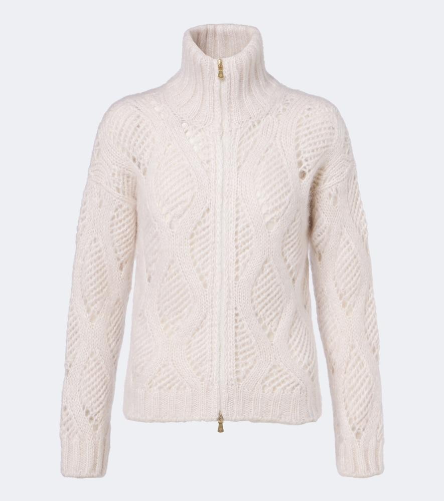 eleventy mohair and silk zip-up cardigan
