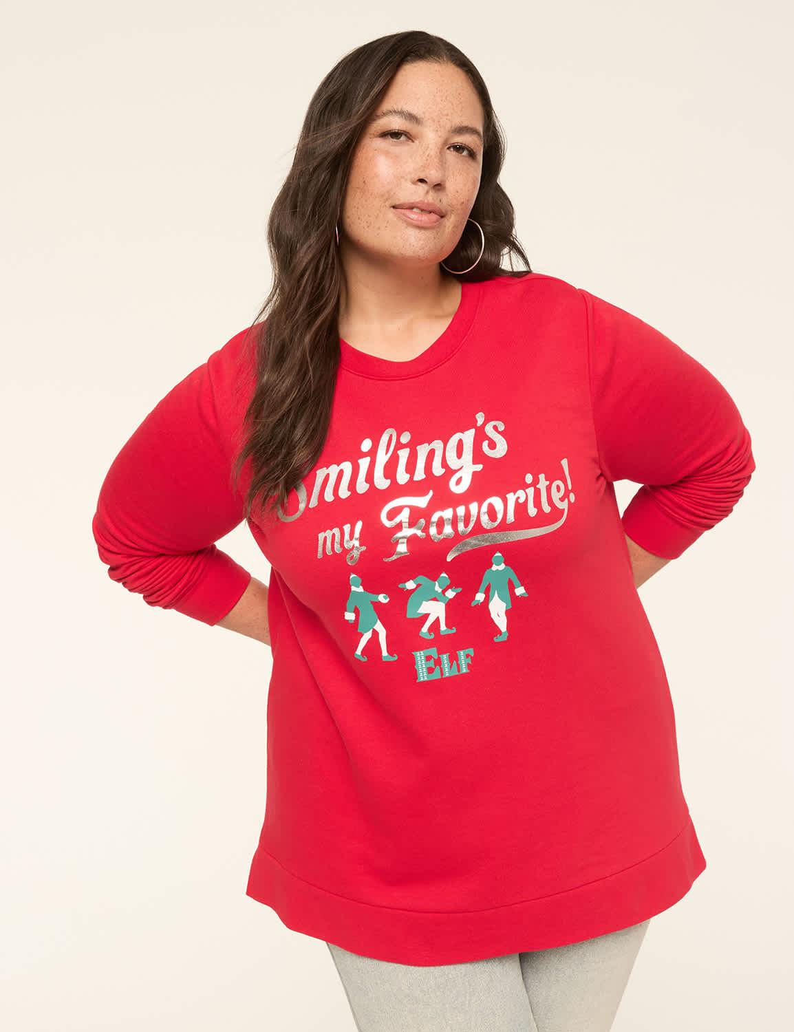 elf smiling's my favorite graphic sweatshirt