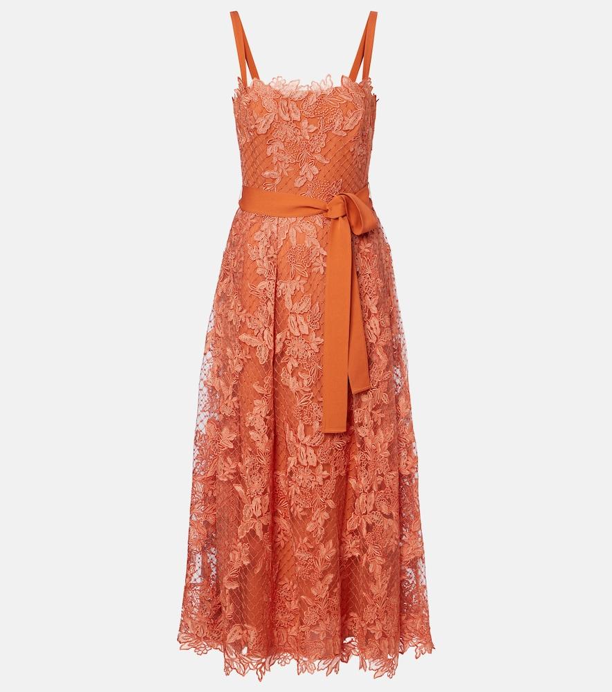 elie saab embroidered lace and tulle cocktail dress