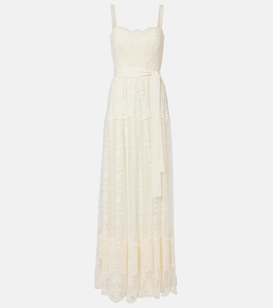 elie saab embroidered tulle bustier gown